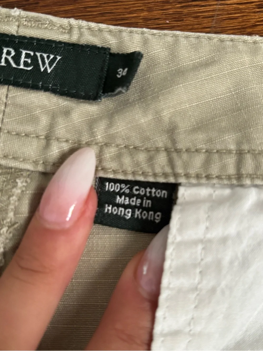 J. Crew Men's Light Beige Cargo Shorts Size 34